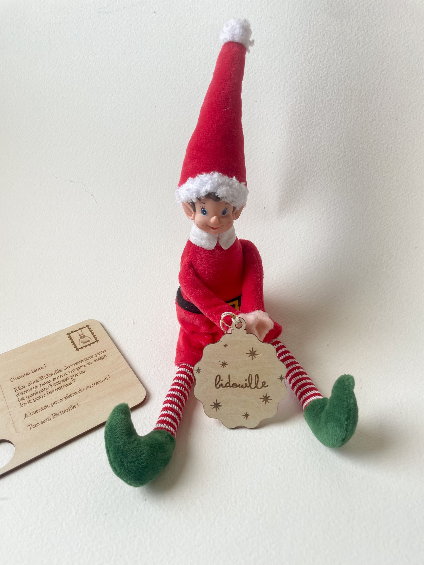 Carte postale/Suspension sapin pour l’arrivée du Lutin Farceur