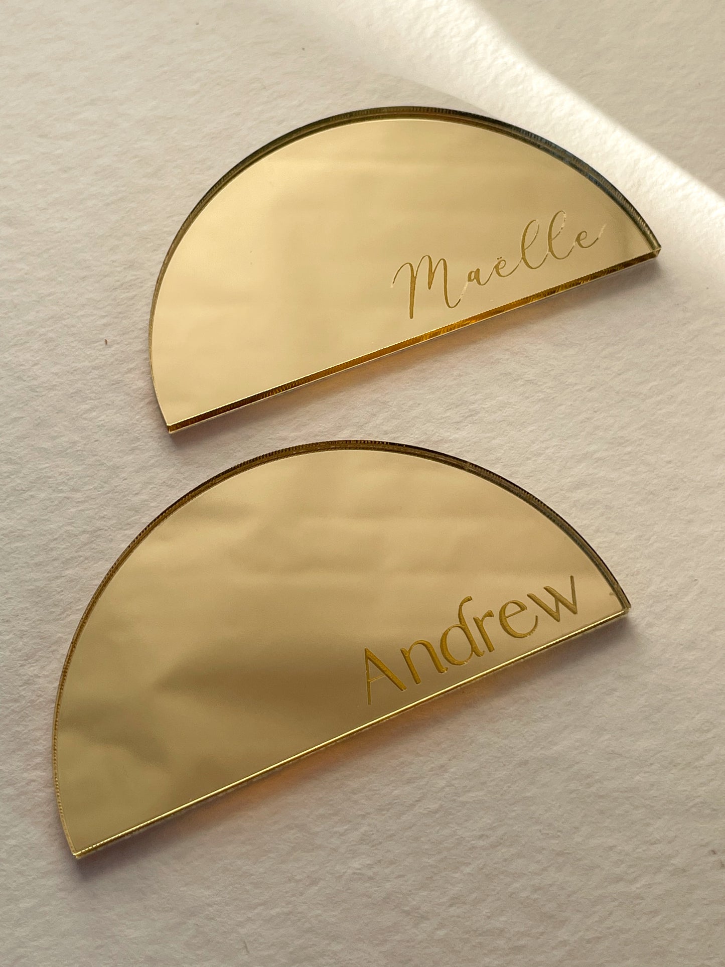 Marque-place Miroir doré