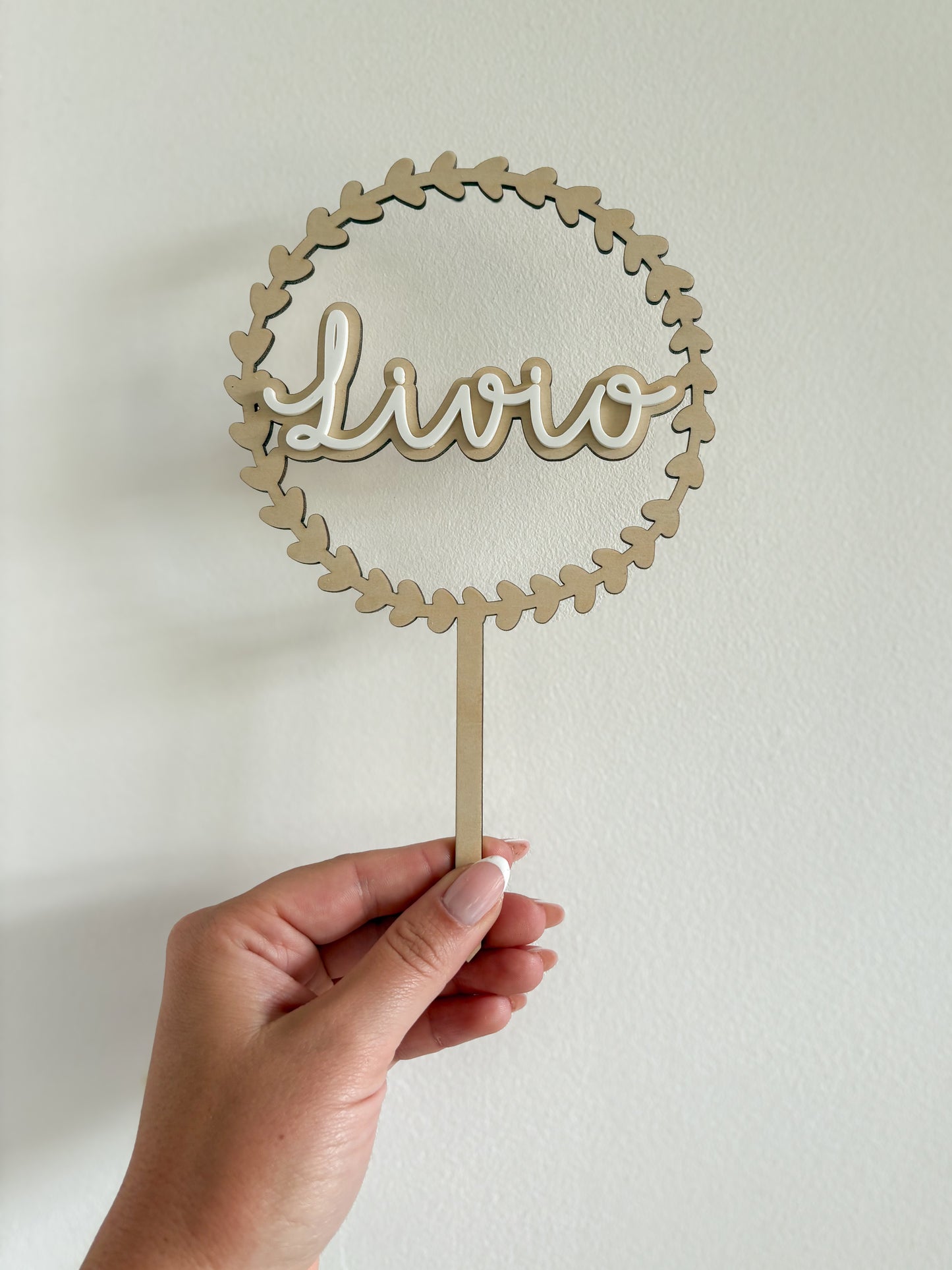 Cake Topper Couronne de cœurs Acrylique